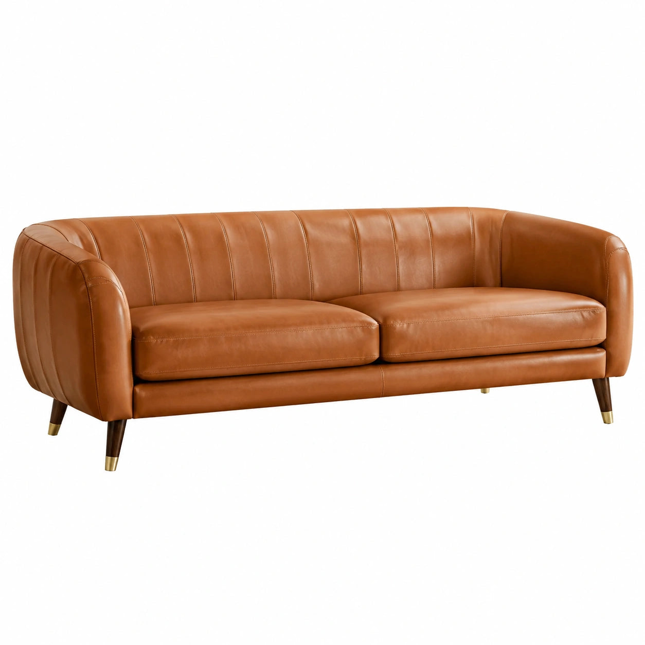 Ledersofa Dreisitzer Braun